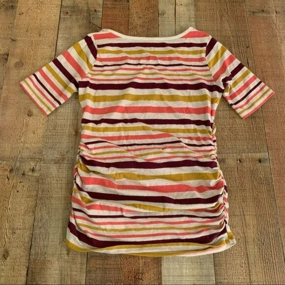 Motherhood Maternity Striped Short Sleeve Scoop Neck Top Size Small - Picture 6 of 6
